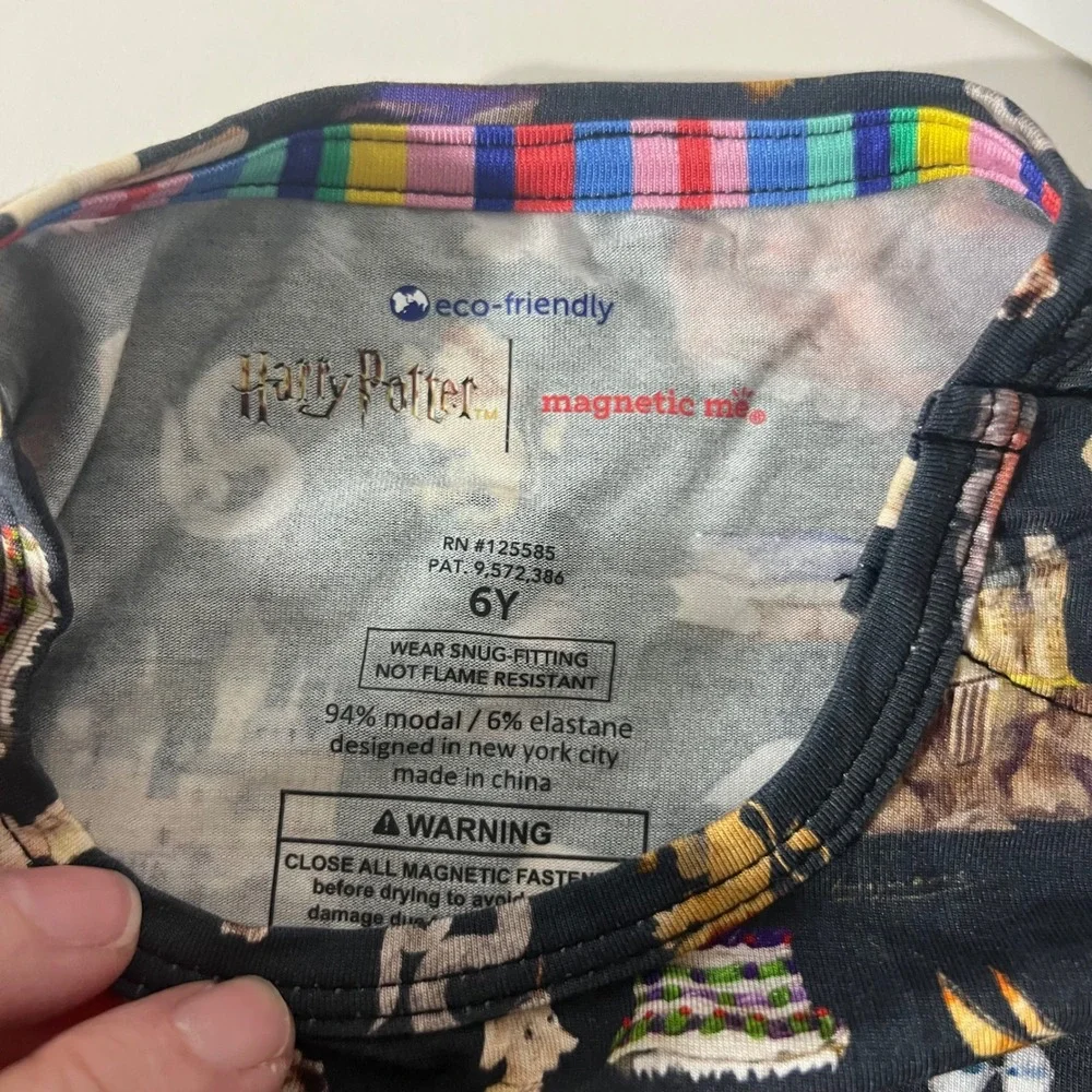 Magnetic Me Harry Potter Modal Elastane Magnetic Pajamas Gray White 6Y NWT